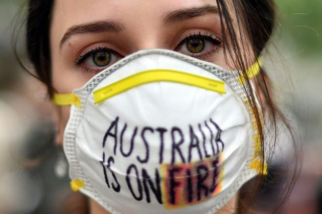 Manifestation à Sydney le 11 décembre 2019 pour dénoncer le dérèglement climatique en Australie et appeller à des actions urgentes [Saeed KHAN / AFP]