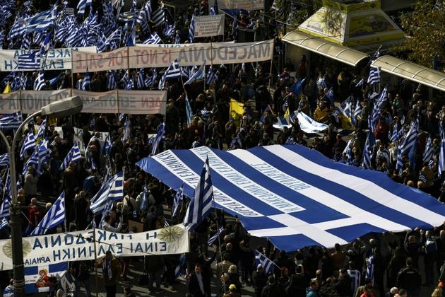 Manifestation à Athènes pour protester contre l'accord sur le nouveau nom de la Macédoine, le 20 janvier 2019  [ARIS MESSINIS / AFP]