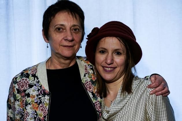 Sophie Pirson (g) et Fatima Ezzarhouni, le 23 janvier 2020 à Bruxelles [Kenzo TRIBOUILLARD / AFP]