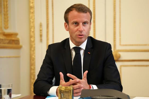Emmanuel Macron a pris la parole lors du premier conseil des ministres suivant le remaniement, le 5 septembre 2018 [LUDOVIC MARIN / POOL/AFP]