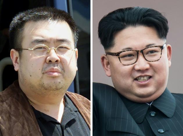 Combo représentant Kim Jong-Nam, le 4 mai 2001 à Tokyo (G), et son demi-frère, le dirigeant nord-coréen Kim Jong-Un à Pyongyang le 10 mai 2016 [Toshifumi KITAMURA, Ed JONES / AFP/Archives]