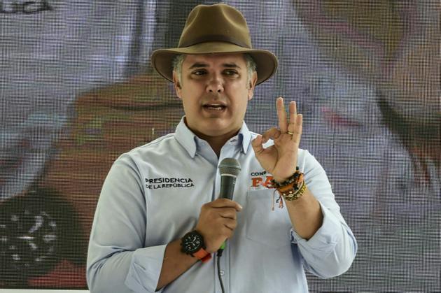 Le président colombien Ivan Duque à Amaga près de Medellin (nord-ouest), le 8 septembre 2018. [JOAQUIN SARMIENTO / AFP]
