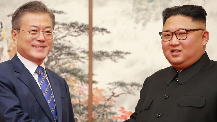Moon Jae-in et Kim Jong-un