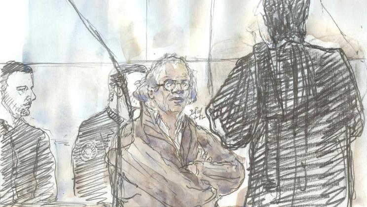 Croquis d'audience du procès d'Abdelhakim Dekhar, jugé aux assises pour tentatives d'assassinat en 2013 à Paris, le 17 novembre 2017 [Benoit PEYRUCQ / AFP/Archives]
