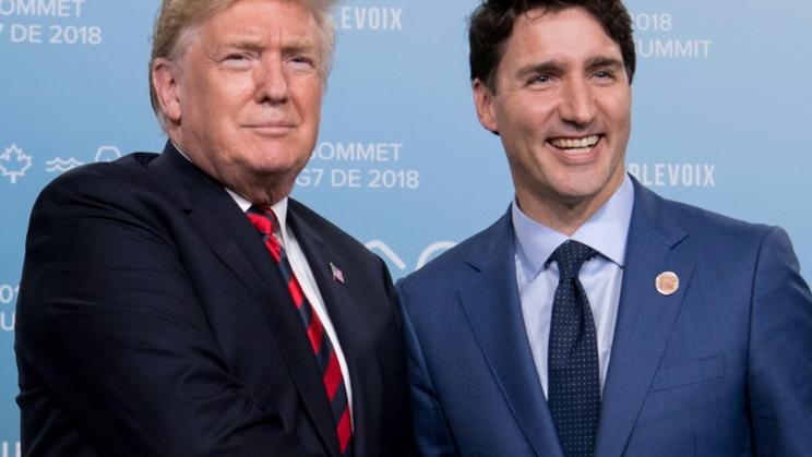 Le président américain Donald Trump et le Premier ministre canadien Justin Trudeau le 08 juin 2018 à La Malbaie au Quebec  [SAUL LOEB / AFP/Archives]