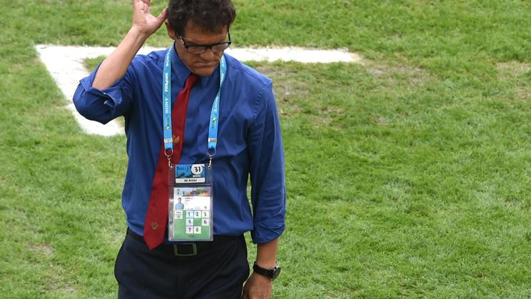 Le sélectionneur italien de la Russie Fabio Capello pendant le match du Groupe H de la Russie contre la Belgique au Maracana à Rio de Janeiro le 22 juin 2014. AFP PHOTO / YASUYOSHI CHIBA [YASUYOSHI CHIBA / AFP]