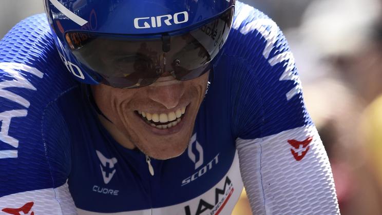 Le Français Sylvain Chavanel lors du contre-la-montre du Tour de France, le 26 juillet 2014 à Périgueux [Eric Feferberg / AFP/Archives]