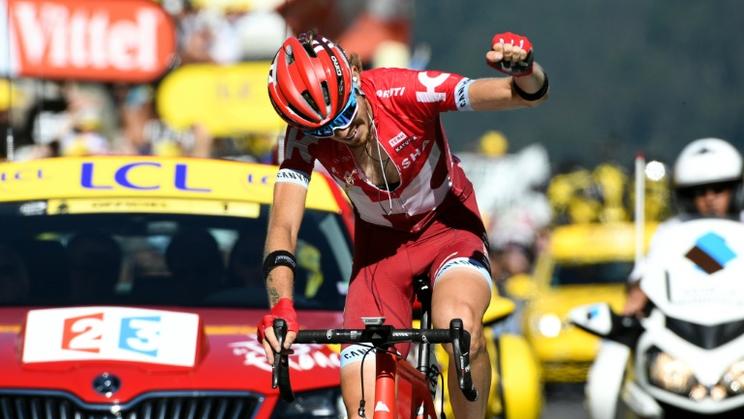 Le Russe Ilnur Zakarin remporte la 17e étape du Tour de France à Finhaut-Emosson en Suisse le 20 juillet 2016 [LIONEL BONAVENTURE / AFP]