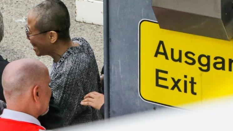 Liu Xia, la veuve du dissident chinois Liu Xiaobo, à son arrivée à Berlin, le 10 juillet 2018 [Jörg Carstensen / dpa/AFP]
