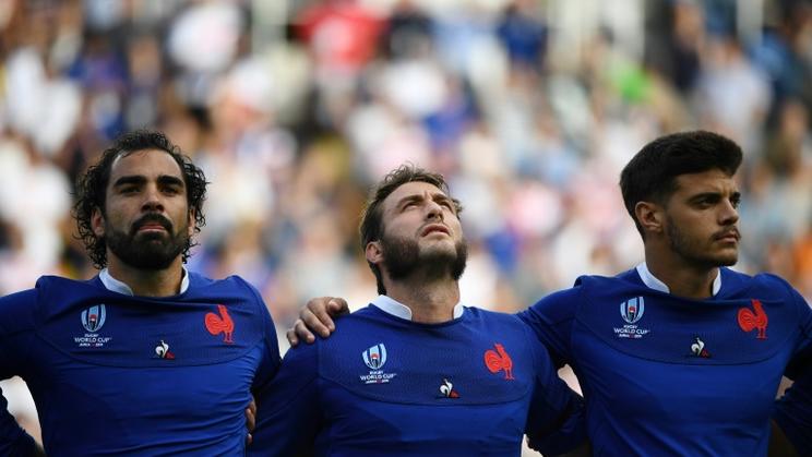 Les joueurs de l'équipe de France avant le match contre les Etats-Unis, le 2 octobre 2019 à Fukuoka. [FRANCK FIFE / AFP/Archives]