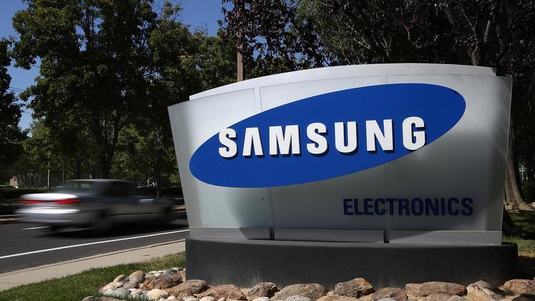 Un logo devant une usine Samsung aux Etats-Unis. 
