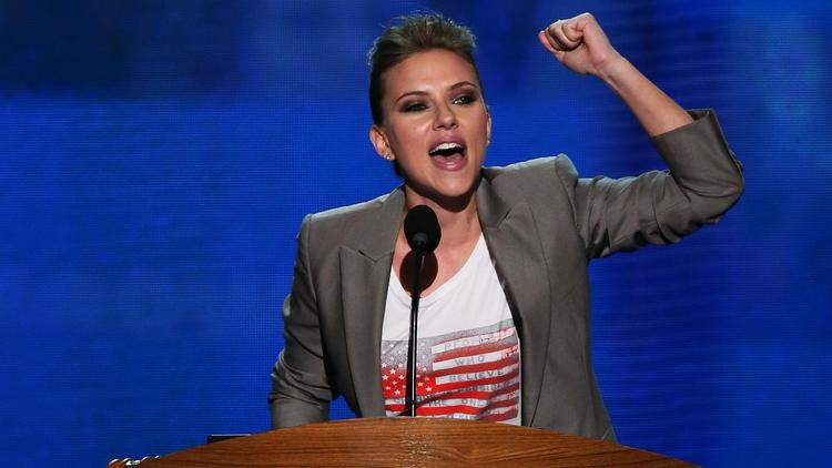 L'actrice américaine Scarlett Johansson lors de la convention démocrate, le 6 septembre 2012 à Charlotte [Alex Wong / Getty Images/AFP/Archives]