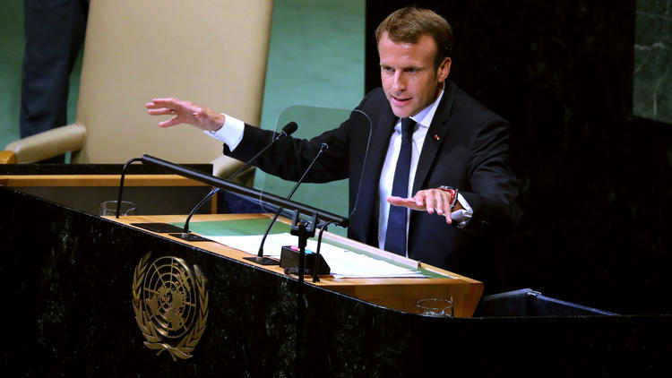 Emmanuel Macron lors de son discours en septembre 2018