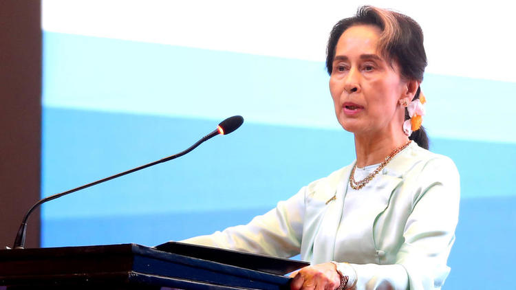 La dirigeante birmane veut défendre «l'intérêt national» de son pays.