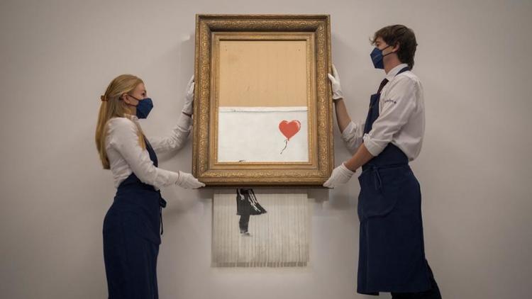 La toile en partie détruite de Banksy adjugée plus de 21 millions