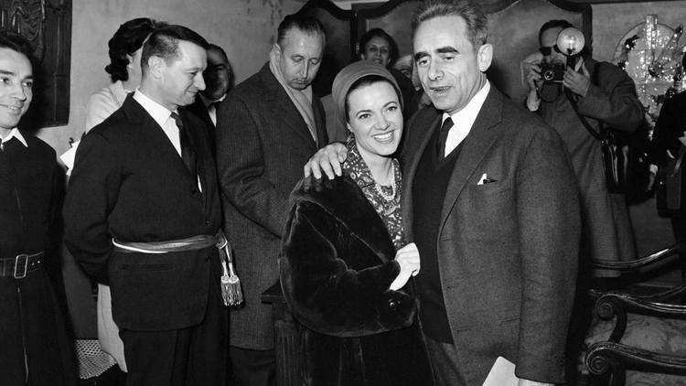 Le cinéaste Henri-Georges Clouzot lors de son mariage avec Ines de Gonzales(Brise, à Saint-Paul-de-Vence le 30 décembre 1963 [ / AFP/Archives]