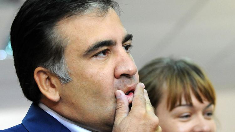 Le président géorgien Mikheïl Saakachvili, le 1er octobre 2012 à Tbilissi [Vano Shlamov / AFP]