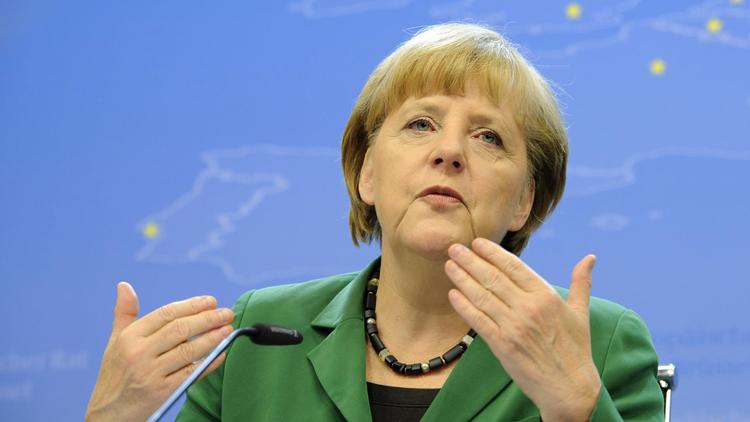Angela Merkel à bruxelles, le 19 octobre 2012 [John Thys / AFP/Archives]