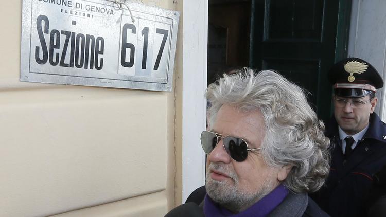 Beppe Grillo, le 25 février 2013 [Fabio Muzzi / AFP/Archives]