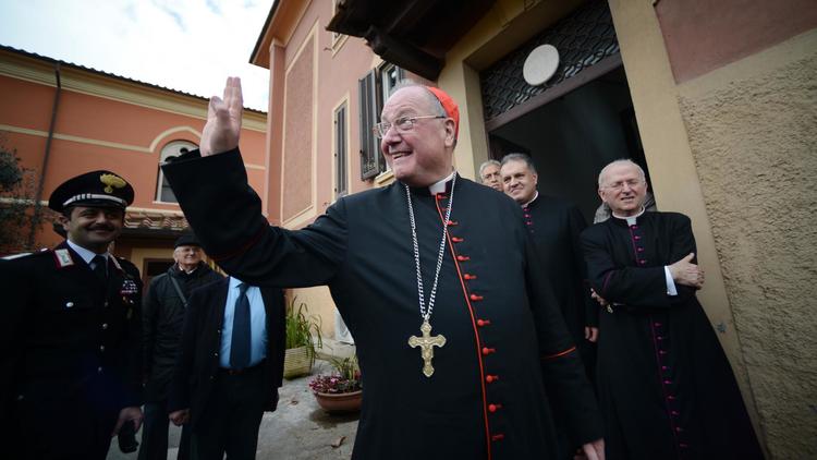 L'archevêque de New York, le cardinal Timothy Dolan le 10 mars 2013 à Rome [Filippo Monteforte / AFP]