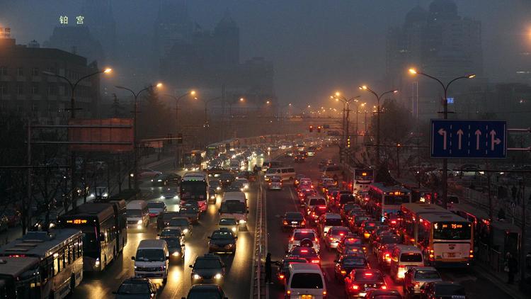 Embouteillages à Pékin, le 1er décembre 2012 [Frederic J. Brown / AFP/Archives]