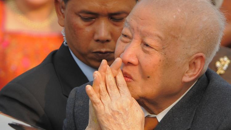 Norodom Sihanouk, l'ancien roi du Cambodge, à Phnom Penh, le 6 avril 2011 [Tang Chhin Sothy / AFP/Archives]