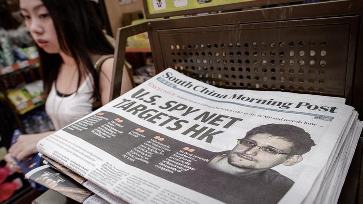 L'affaire Snowden à la Une le 13 juin 2013 du Morning Post à Hong Kong [Philippe Lopez / AFP/Archives]