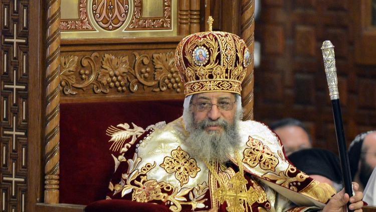Le patriarche copte Tawadros II dans la cathédrale Saint-Marc au Caire le 18 novembre 2012 [Khaled Desouki / AFP/Archives]