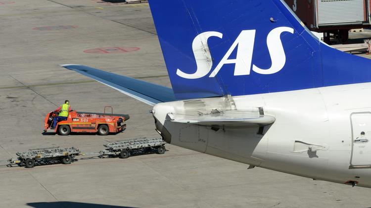 La dérive d'un avion de la SAS à l'aéroport Arlanda de Stockholm [Johan Nilsson / Scanpix/AFP/Archives]