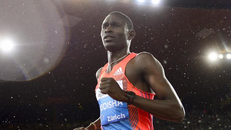 Le Kényan David Rudisha après le 800m le 30 août 2012 à Zurich [Fabrice Coffrini / AFP/Archives]