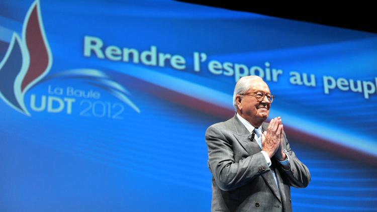 Le président d'honneur du Front national Jean-Marie Le Pen lors de l'université d'été du parti, le 22 septembre 2012, à La Baule (Loire-Atlantique), dans l'ouest de la France [Alain Jocard / AFP]