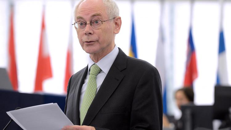 Le président du Conseil européen, Herman Van Rompuy, le 23 octobre 2012 à Strasbourg [Patrick Hertzog / AFP/Archives]