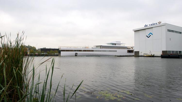 Le yacht de Steve Jobs, le 29 octobre 2012 à Aalsmeer aux Pays-Bas [Charles Onians / AFP/Archives]