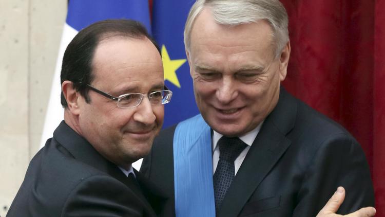François Hollande et Jean-Marc Ayrault, le 28 novembre 2012 au palais de l'Elysée à Paris [Philippe Wojazer / Pool/AFP/Archives]