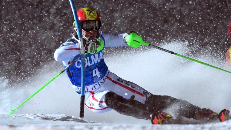 Le skieur autrichien Marcel Hirscher sur la piste de Val d'Isère, le 8 décembre 2012. [Franck Fife / AFP]