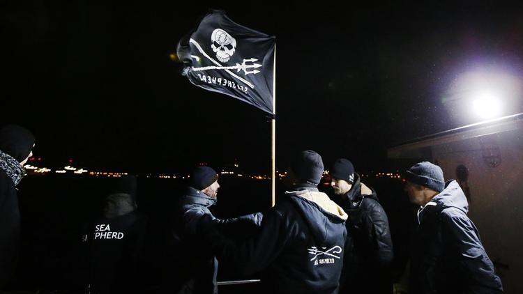 Des membres de l'association écologiste Sea Shepherd le 15 décembre 2012 au larde de Den Helder, aux Pays-Bas [Catrinus van Der Veen / AFP/ANP/Archives]