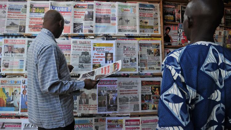 Les unes de la presse malienne, le 14 janvier 2013 à Bamako [Issouf Sanogo / AFP/Archives]