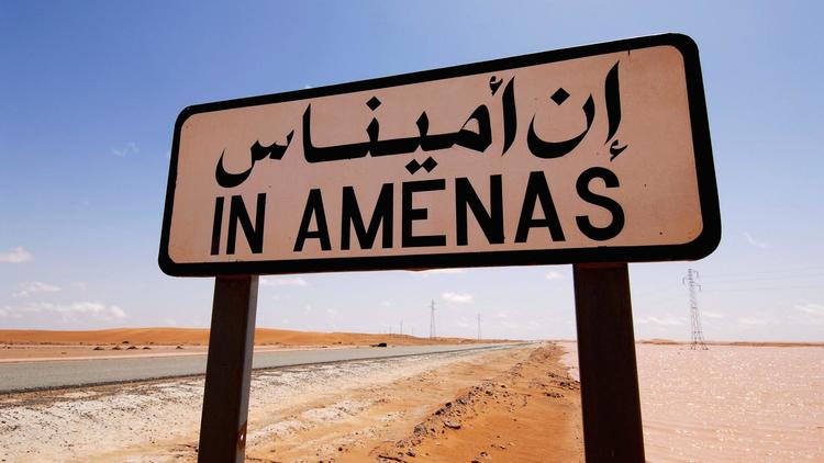 Paneau indiquant l'entrée du site gazier d'In Amenas, le 17 janvier 2013 en Algérie