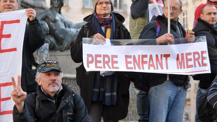 Manifestation de pères séparés le 20 février 2013 à Nantes [Frank Perry / AFP/Archives]