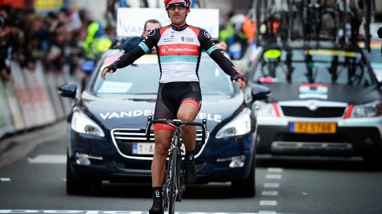 Le Suisse Fabian Cancellara lors du Grand Prix de l'E3 à Harelbeke en Belgique [Yorick Jansens / Belga/AFP/Archives]