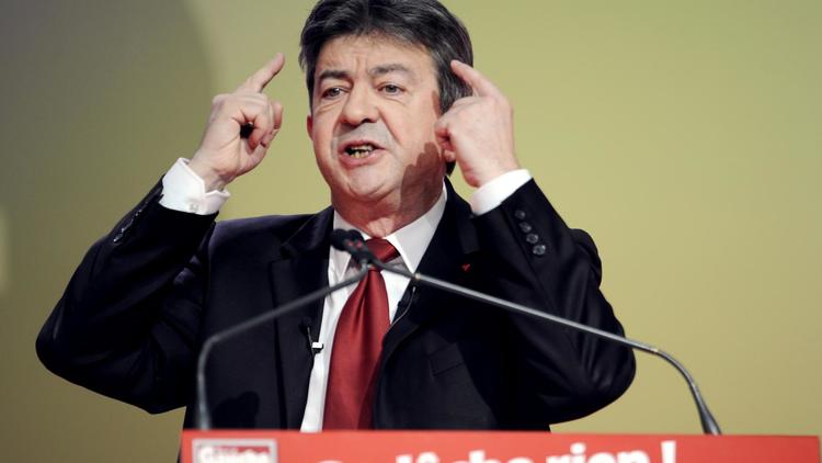 Jean-Luc Mélenchon, coprésident du Parti de gauche, s'exprime le 24 mars 2013 à Bordeaux lors du congrès du PG [Jean-Pierre Muller / AFP]