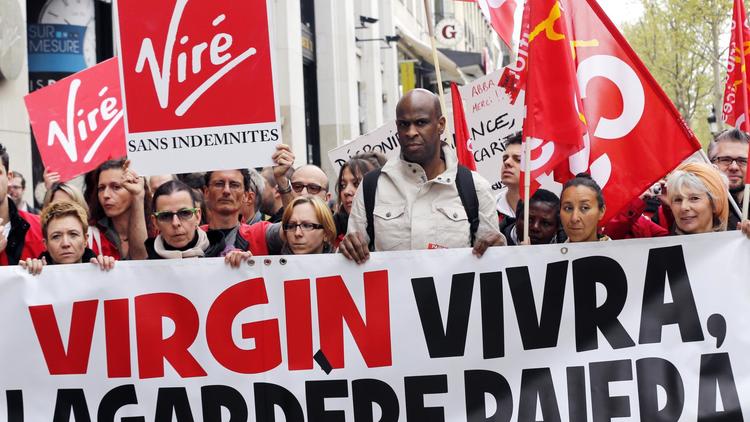 Manifestation de salariés de Virgin, le 30 avril 2013 à Paris [Francois Guillot / AFP/Archives]