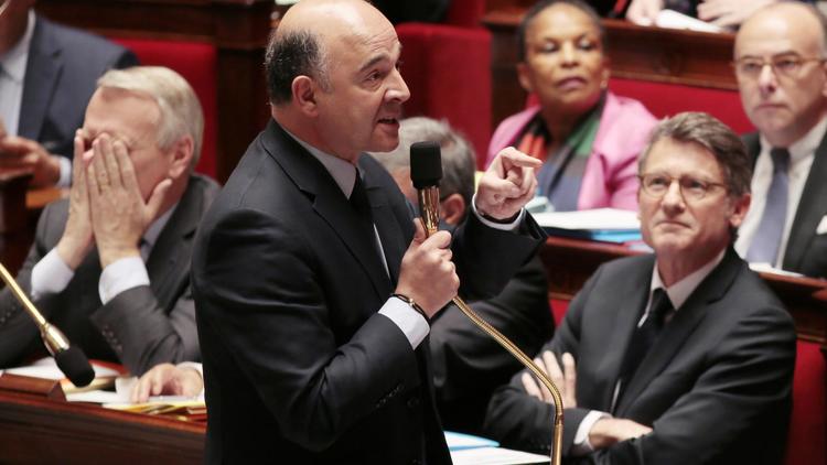 Le ministre de l'Economie et des Finances, Pierre Moscovici, s'exprime à l'Assemblée nationale, le 28 mai 2013 à Paris [Jacques Demarthon / AFP]