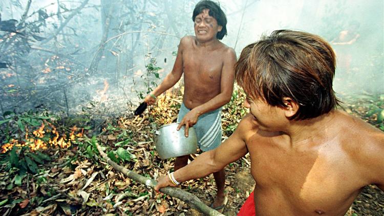 Une organisation de défense de communautés indigènes vénézuélienne a dénoncé mercredi le massacre en juillet d'environ 80 indiens de l'ethnie Yanomami par des mineurs clandestins brésiliens dans la région amazonienne du sud du Venezuela.[POOL]