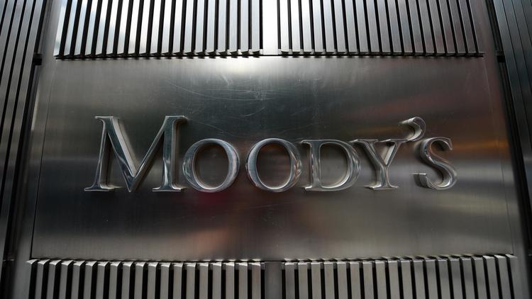 Le logo de Moody's sur le siège de l'agence de notation à New York [Emmanuel Dunand / AFP/Archives]