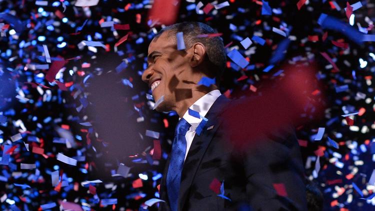 Le président des Etats-Unis Barack Obama,le 7 novembre 2012 à Chicago après sa réélection [Jewel Samad / AFP/Archives]