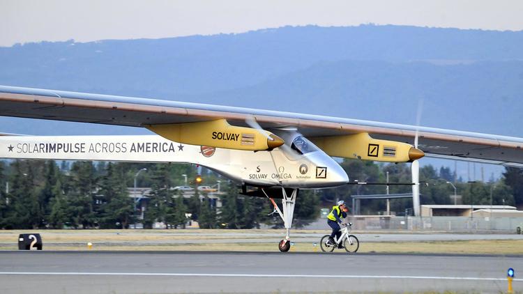 L'avion solaire Solar Impulse à Mountain View, en Californie, le 3 mai 2013 [Josh Edelson / AFP/Archives]