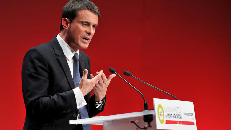 Le premier ministre Manuel Valls a prononcé un discours à Tours le 22 octobre 2016 devant des militants socialistes.