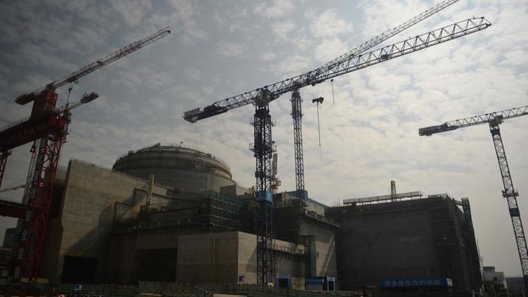 La centrale nucléaire de Taishan au moment de sa construction en 2013.