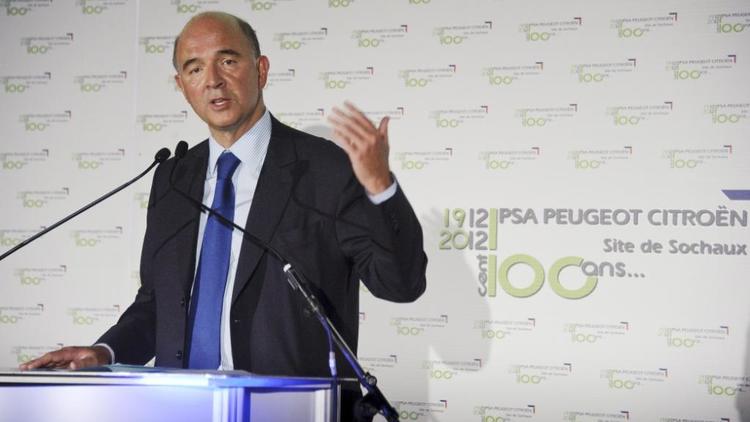 Pierre Moscovici, ministre de l'Economie, lors d'une conférence de presse le 13 septembre 2012